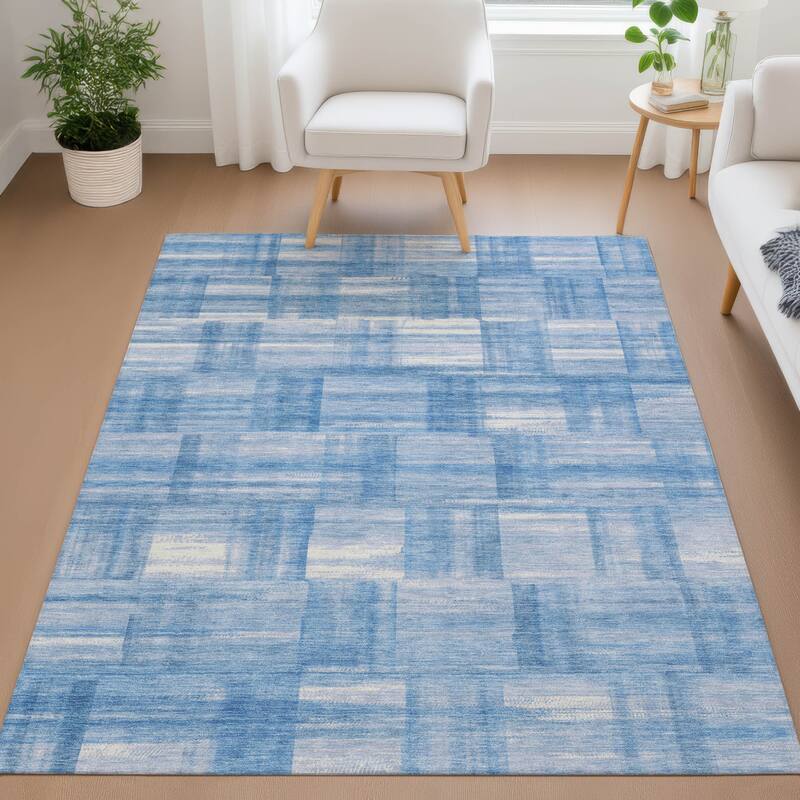 Machine Washable Indoor/ Outdoor Solid Hatches Chantille Rug