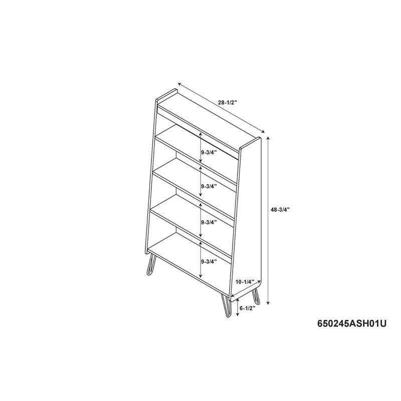 4 Tier Shelf Bookcase - 48.75" - Brown and Gray