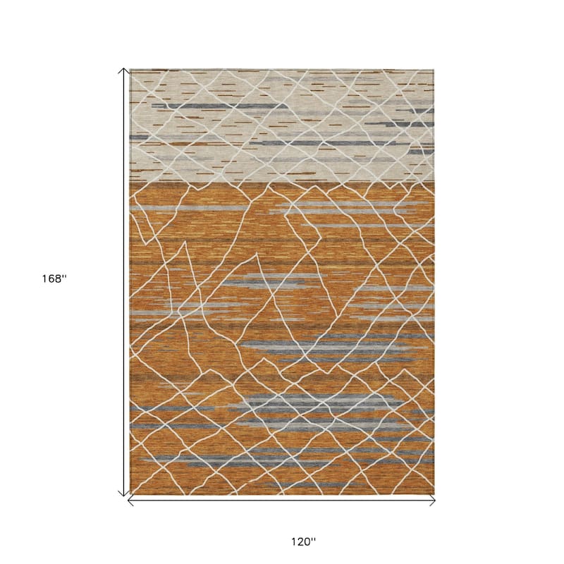 HomeRoots Striped Modern Rectangle Outdoor Rug