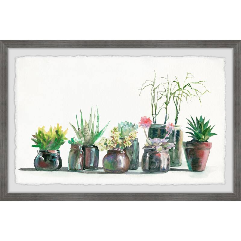Garden Jars Framed Wall Art, Cozy Living Accent - Inviting Artwork for Homely Spaces