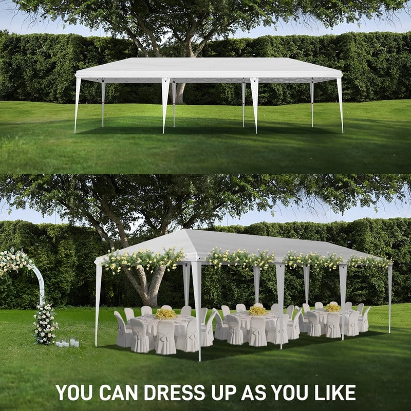 29.5x10 ft. Pop Up Canopy Tent with Storage Bag and Sandbags