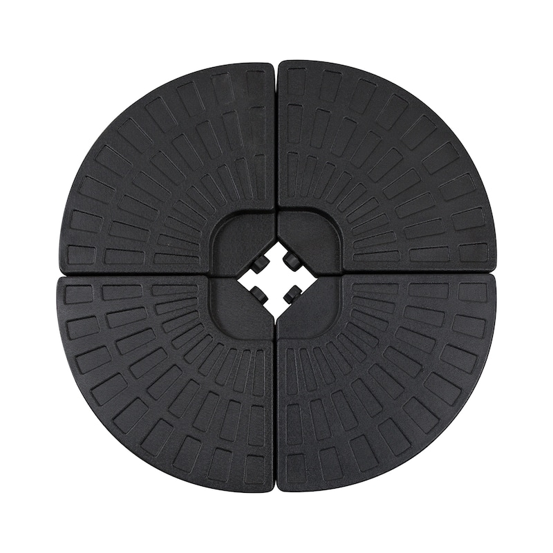 Outsunny 4 Pieces Round Patio Umbrella Base, Cantilever Offset Outdoor Umbrella Weights, 52 Liters Capacity Water