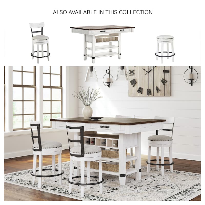 Signature Design by Ashley Valebeck White/Brown Counter Height Dining Table - 60" W x 40" D x 36.13" H