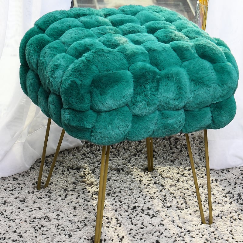 FoxFauxFur Pouf Stool