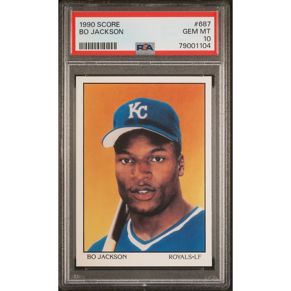 Bo Jackson 1990 Score Baseball Card #687 Graded PSA 10 - 8'6" x 11'6"