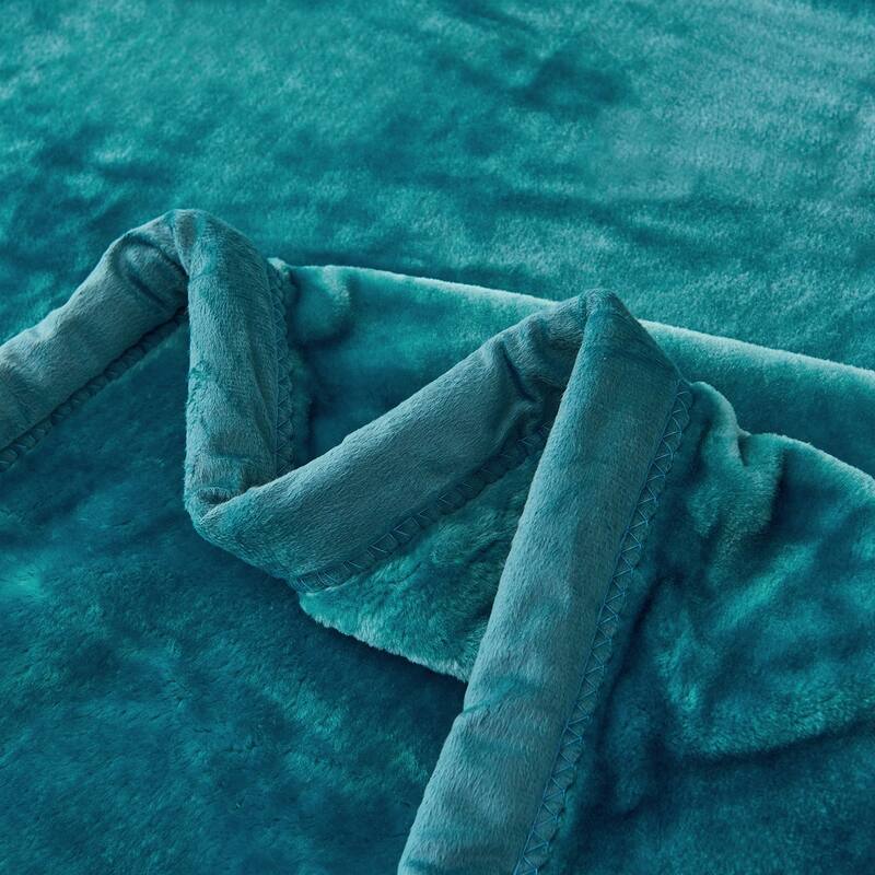Thicken Reversible Solid Mink Fleece Blanket Fuzzy Cozy Bed Blanket for Couch Camping