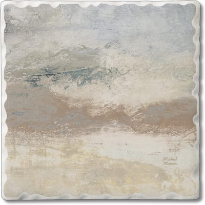 Absorbent Stone Tumbled Tile Coasters, Open Glow Horizon, Set of 4