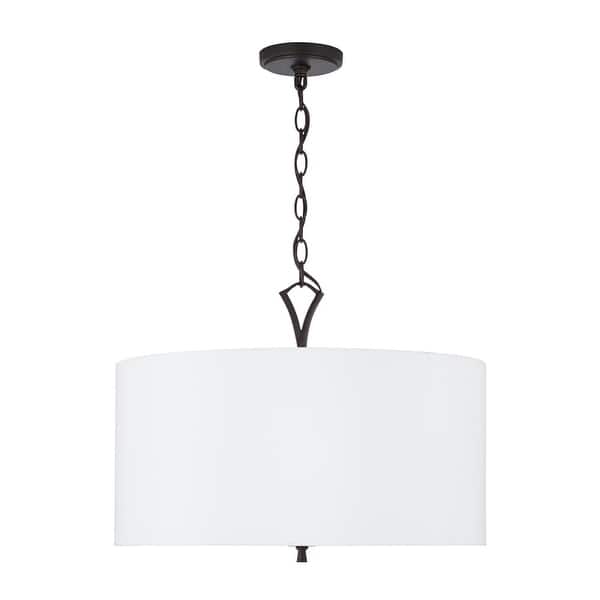 Jaymes 4 Light Old Bronze Drum Pendant W White Fabric Shade Bed Bath