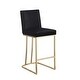 preview thumbnail 5 of 7, Counter Height Barstools Set of 2, Velvet Upholstered Dining Chairs, Black Guest Chair, High Bar Chair with Metal Legs