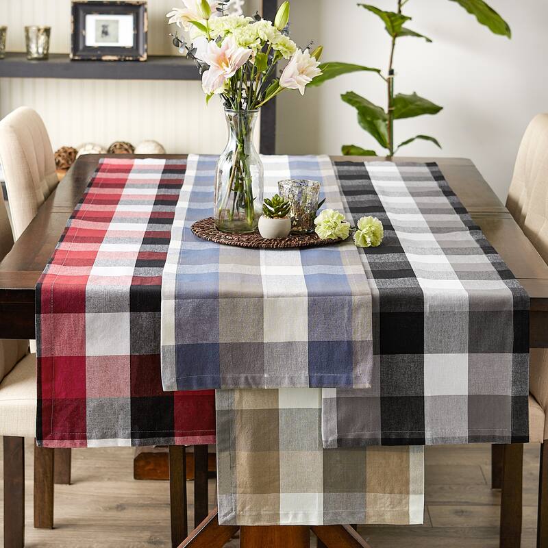 DII Tri Color Check Table Runner