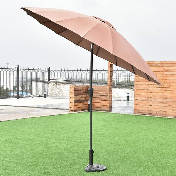 Shop Black Friday Deals On Costway Outdoor 9ft Patio Umbrella Sunshade Cover Market Garden Cafe Crank Tilt Tan Overstock 15943332