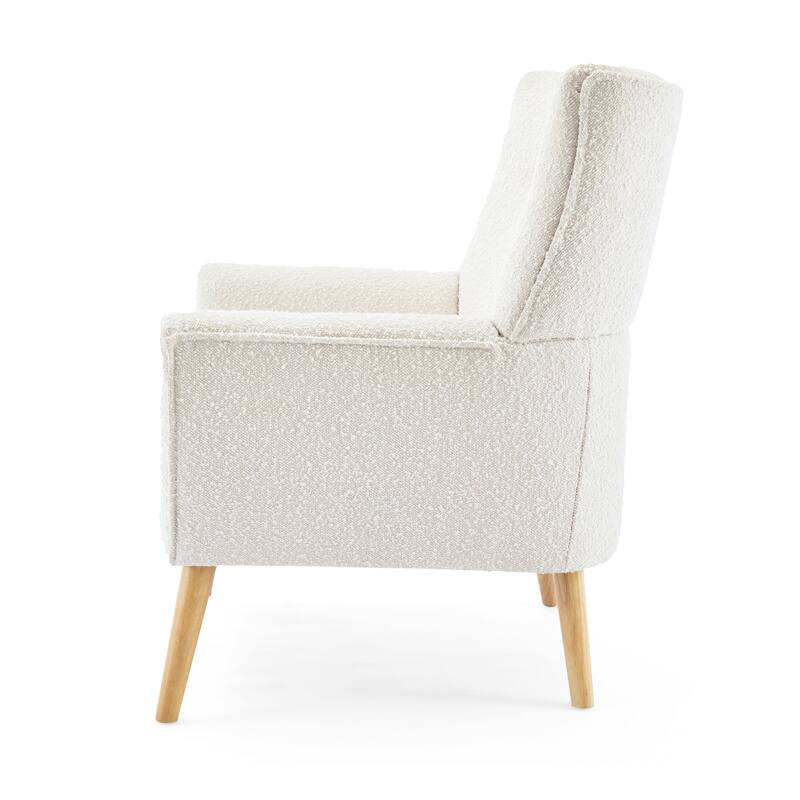 Almond Wood+Fabric Accent Chair, 30x29x36 inches