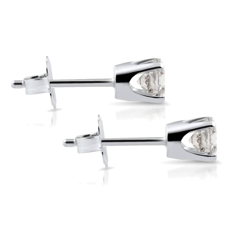 1/2 cttw Round Brilliant Cut Diamond Studs White Gold Enhanced
