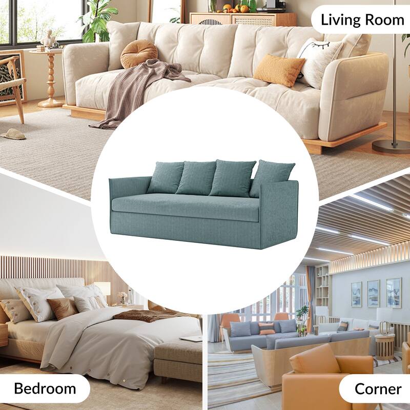 Gottfried 80" Slipcovered Sofa with Two Slipcovers by HULALA HOME