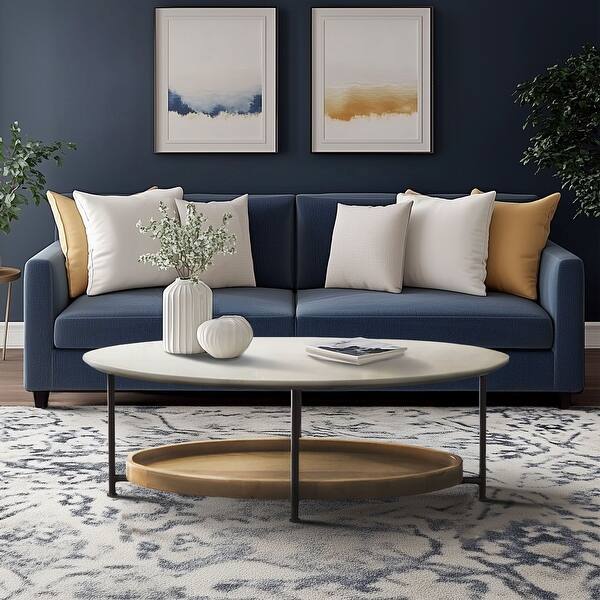 Madison Park Beauchamp White/ Natural Coffee Table