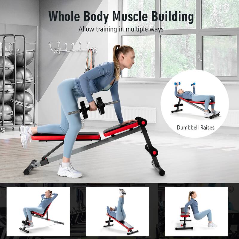 Goplus Multi-function Weight Bench W/Adjustable Backrest Home Gym