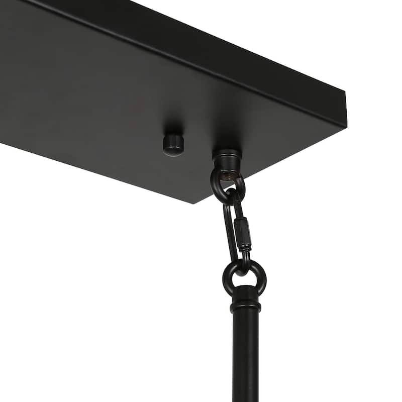 Modern Black Gold 5-Light Linear Chandelier Kitchen island Pendant Lights with Metal Shades - L38.5" x W5.5" x H7.5"