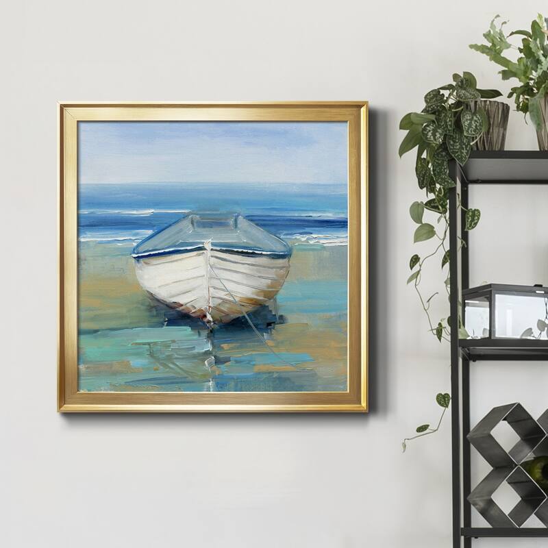 Bubbly Blue Crab-Framed Canvas - Ready to Hang
