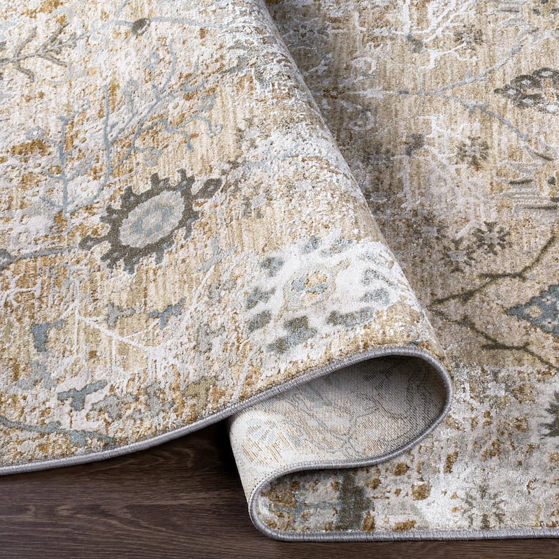 Brain Transitional Floral Area Rug