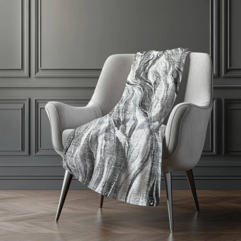 Premium Machine Washable Abstract Modern Sherpa Throw Blanket