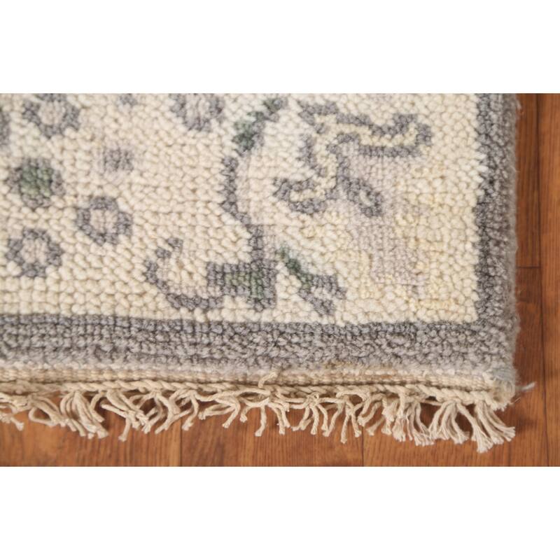 Oushak Oriental Runner Rug Hand-Knotted Wool Carpet - 2'7"x 11'8"