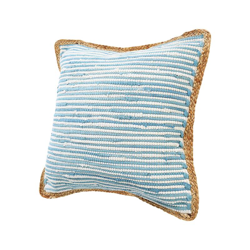 Sevita Striped Jute Bordered Throw Pillow