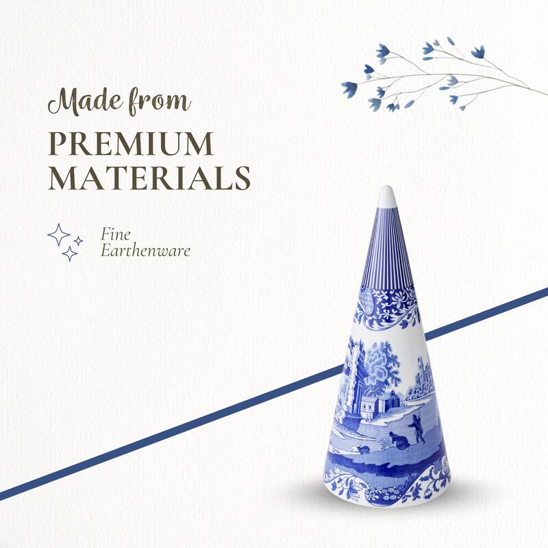 Spode Blue Italian Cone Shaped Topiary