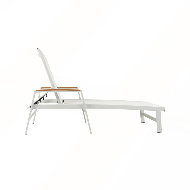 Aluminum Frame Adjustable Mesh Chaise Lounges Set