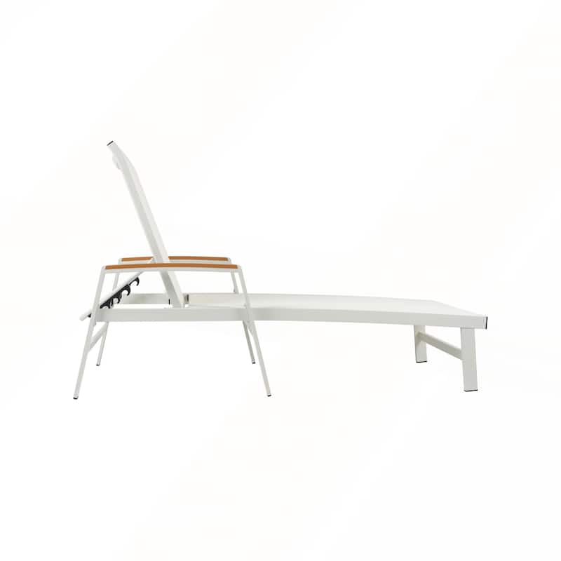 Aluminum Frame Mesh Seating Adjustable Chaise Lounge