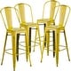 preview thumbnail 15 of 22, 30-inch Distressed Metal Indoor/Outdoor Barstools (Set of 4) Yellow