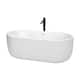 Option White / Shiny White Trim / Matte Black Faucet