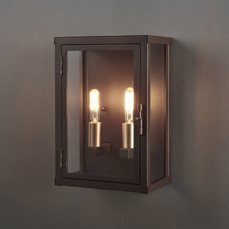 Globe Electric 91009563 2 Light 12" Tall Outdoor Wall Sconce with