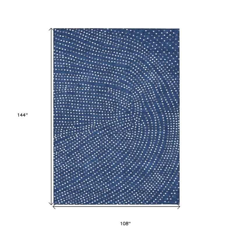 HomeRoots Polka Dot Transitional Rectangle Outdoor Rug