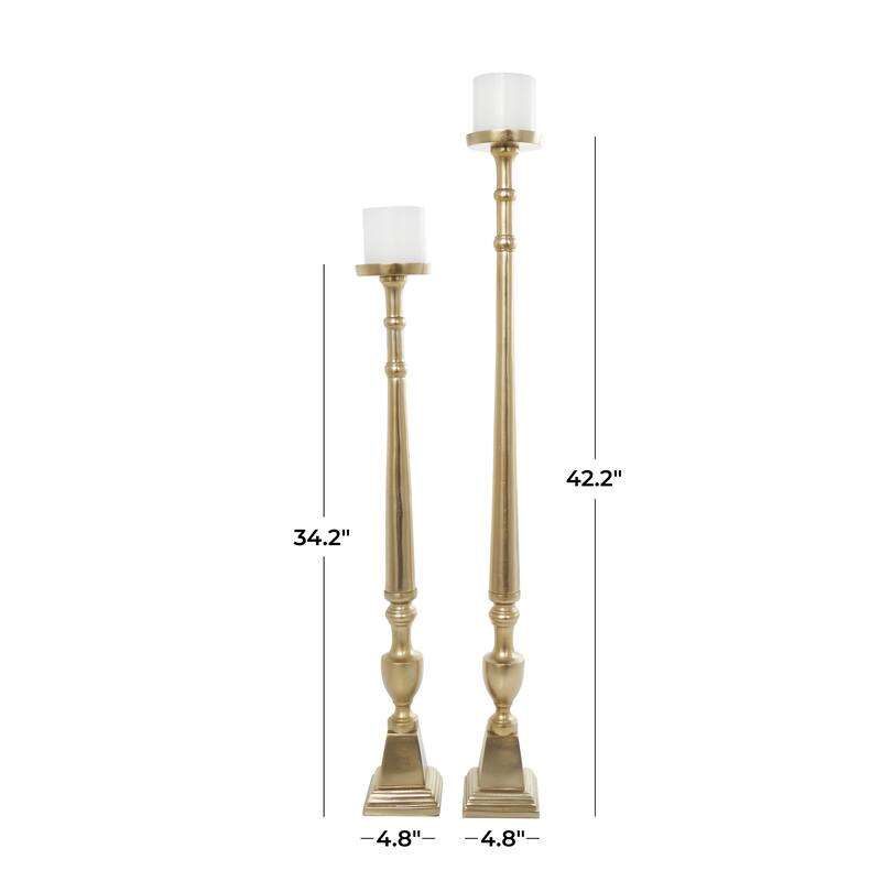 Gold or Black Aluminum Tall Floor Candle Holder (Set of 2) On Sale