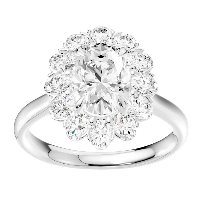 AEON Seraphine Spark Oval 2.50ct Lab Grown Diamond Cluster Double Halo Ring - 5.5 - White