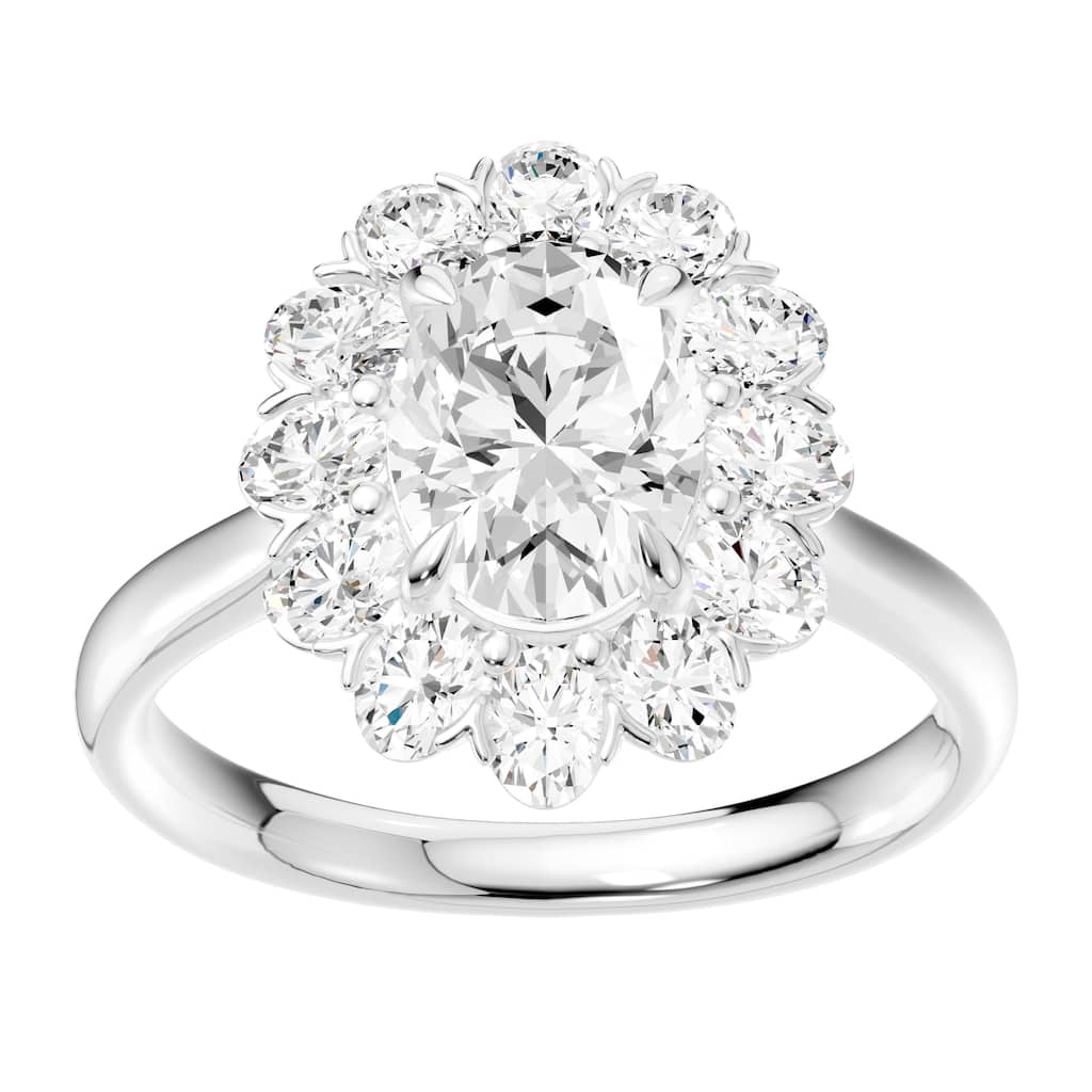 AEON Seraphine Spark Oval 2.50ct Lab Grown Diamond Cluster Double Halo Ring