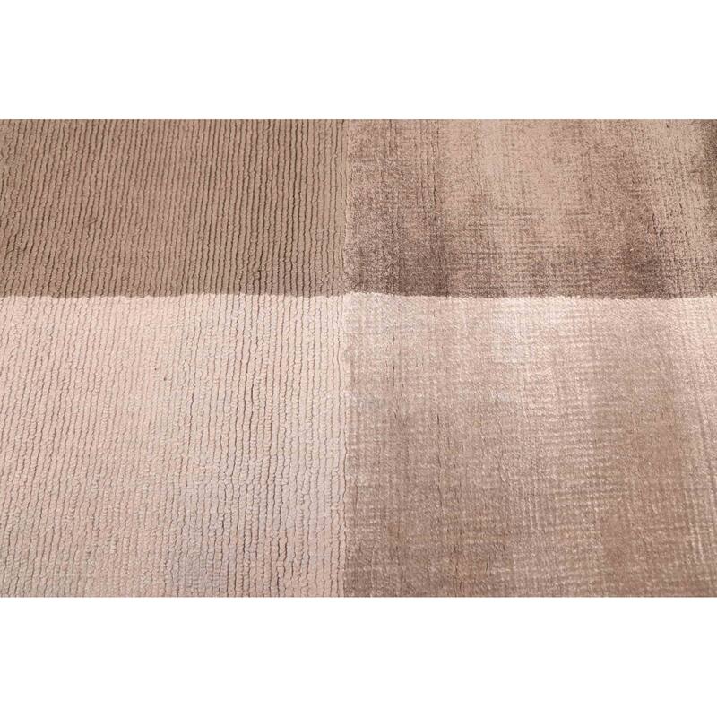 ECARPETGALLERY Hand Loomed Loreto Ivory Viscose Rug - 5'4 x 7'7