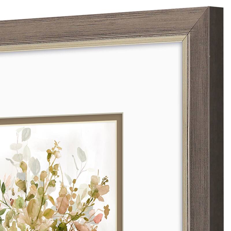 HomeRoots Set Of Two Earthy Garden Silver Framed Wall Art