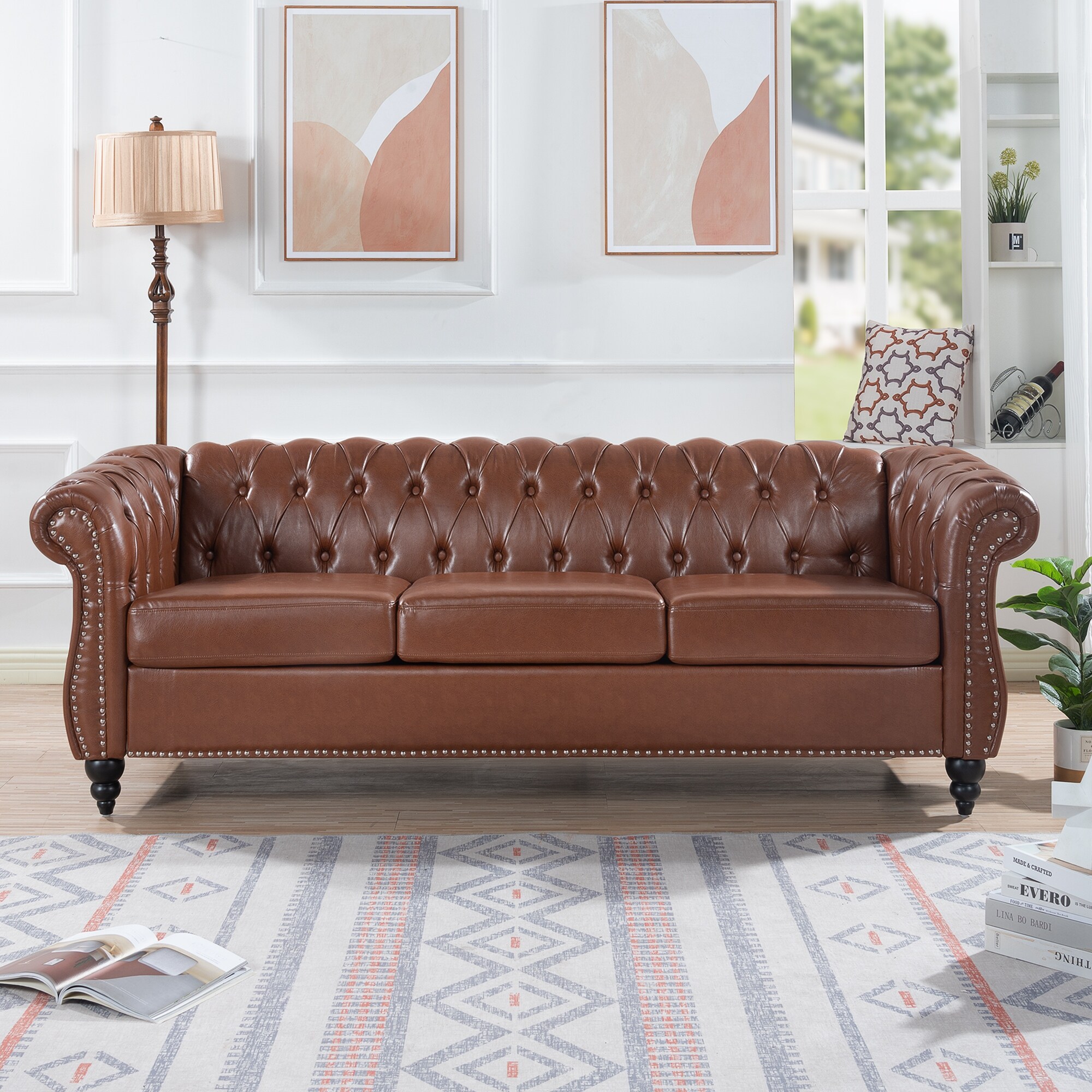 Leather seat cushions shop for chesterfield sofa