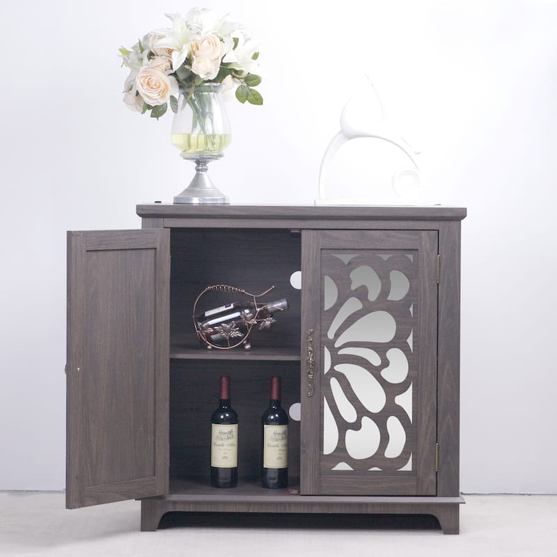 Elegant sideboard with 2 acrylic mirrored doors Sideboard and Buffet