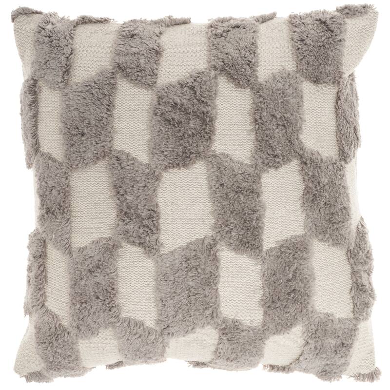 57 Grand by New Concept Washables Textured Geometric Indoor Throw Pillow , ( 18"X18" )