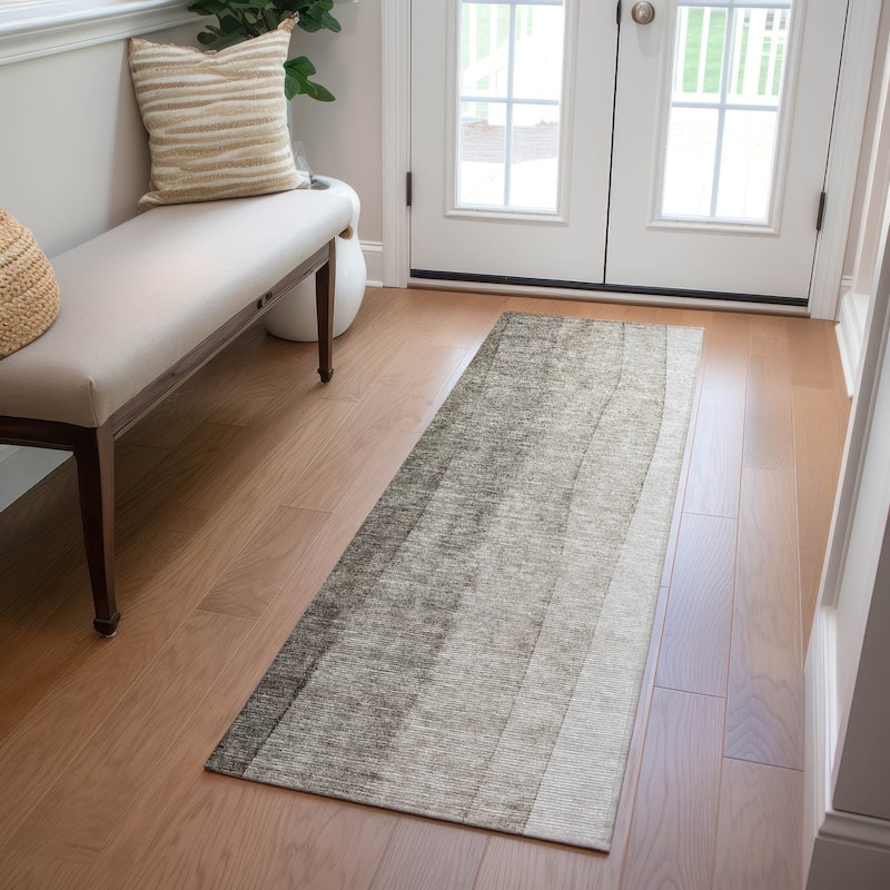 Machine Washable Indoor/ Outdoor Chantille Modern Horizon Rug