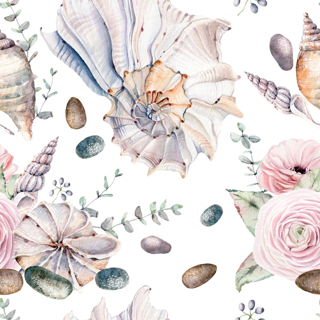 Ocean Sea Shells Removable Wallpaper - 24'' inch x 10'ft