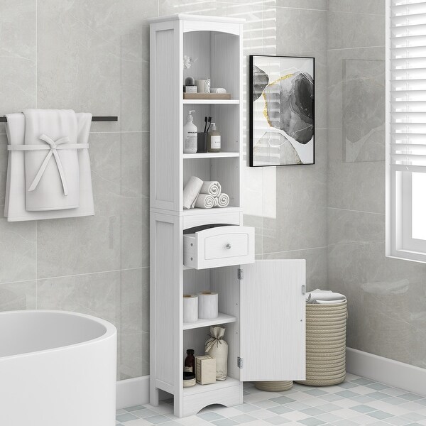Free standing hot sale bathroom towel storage
