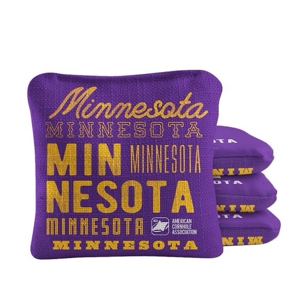 slide 2 of 4, Minnesota Football Purple Dual Sided Cornhole Bags