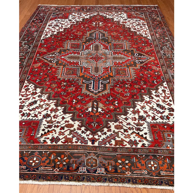 HERAT ORIENTAL Handmade Fine Persian Heriz Wool Rug - 7'2" x 9'7"