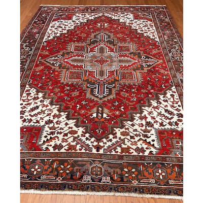 HERAT ORIENTAL Handmade Fine Persian Heriz Wool Rug - 7'2" x 9'7"