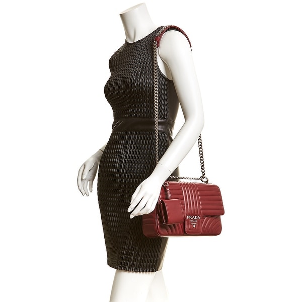 prada diagramme large leather shoulder bag