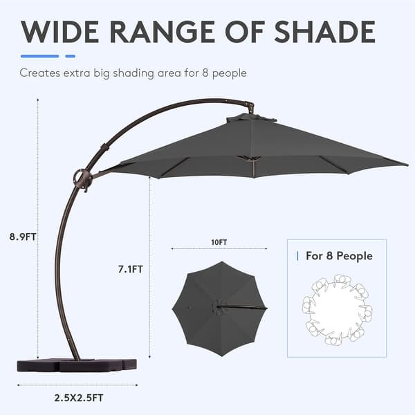 10 foot round deluxe eucalyptus wood patio umbrella 12 ft Heavy Duty Wind Resistant Patio Umbrella