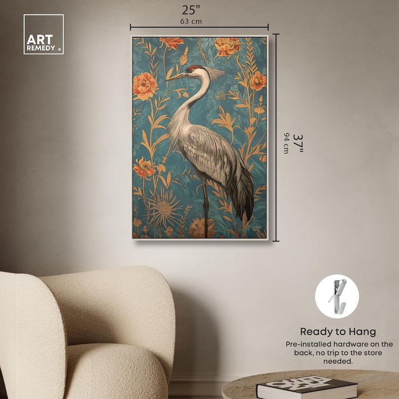 Graceful Grus Gaze Canvas by Art Remedy